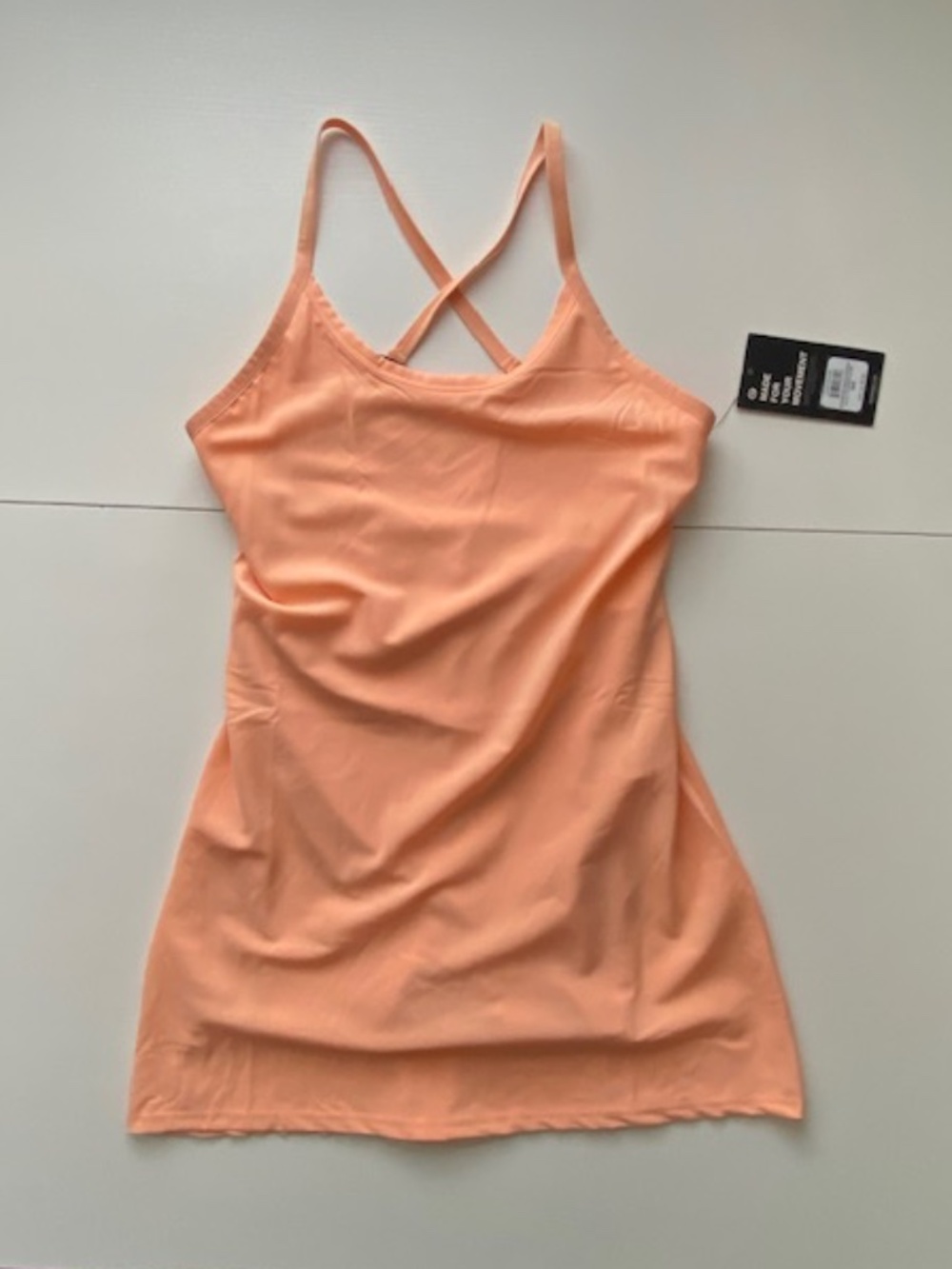 Women's Peach Slip Dress with Crisscross Straps
